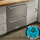KitchenAid - 4.29 Cu. Ft. Built-In Mini Fridge with Double-Drawer Refrigerator/Freezer - Stainless Steel