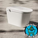 HOROW Non-Electric White(Auto Flush) Single Elongated Chair Height Soft Close 1-piece Bidet 12-in Rough-In 1.28 GPF