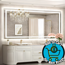 TETOE 72"W x 36" H Rectangular Frameless Wall LED Lighted Bathroom Vanity Mirror with Light with Backlit and Anti-Fog