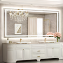 TETOE 72"W x 36" H Rectangular Frameless Wall LED Lighted Bathroom Vanity Mirror with Light with Backlit and Anti-Fog