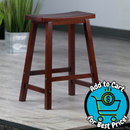 Winsome Satori Saddle Seat Counter Stool, 24", Walnut Finish