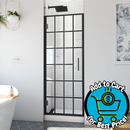 DreamLine Unidoor Toulon Matte Black 30-in W x 72-in H Frameless Clear Glass Hinged Shower door