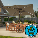 ACEGOSES 10-ft Steel Tan Push-button Tilt Market Patio Umbrella with Lights