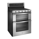 Whirlpool 30-in 5 burners 3.9-cu ft / 2.1-cu ft Convection Oven Freestanding Double Oven Gas Range ( Stainless Steel )
