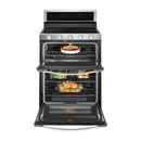 Whirlpool 30-in 5 burners 3.9-cu ft / 2.1-cu ft Convection Oven Freestanding Double Oven Gas Range ( Stainless Steel )