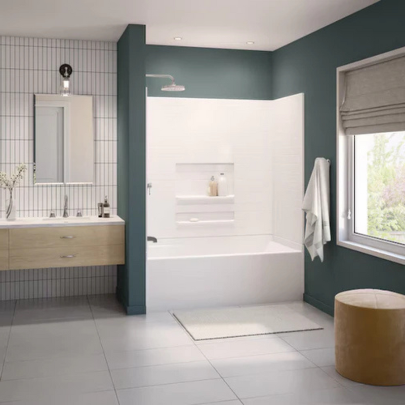 MAAX Vellamo 31.25-in x 60-in White Acrylic Rectangular Alcove bathtub ( Left Drain )