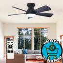 Depuley 194C 35-in Black LED Downrod or Flush Mount Fandelier Ceiling Fan With Light and Remote Control Included