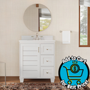 allen + roth Rigsby 30-in White Undermount Single Sink Bathroom Vanity with White Engineered Marble Top (Fully Assembled)