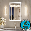 TETOTE 16x24 Inch Silver LED Medicine Cabinet with Light Surface