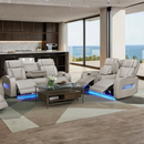 Lilola Home Jazz Ice Leather Aire Power Reclining 3-Piece Sofa, Loveseat & Chair Set
