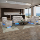 Lilola Home Jazz Ice Leather Aire Power Reclining 3-Piece Sofa, Loveseat & Chair Set
