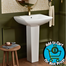 Los Flexi Vitreous china Modern Glossy White Pedestal Sink Combo