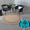 Origin 21 5-ft x 5-ft Loomed Polypropylene Black/Tan Round Outdoor Solid Hose Washable Pet Friendly Area rug