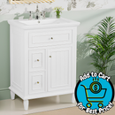 LOVMOR Freestanding White 24-in Single Sink Bathroom Vanity with White Ceramic Top