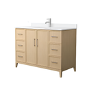 Wyndham Collection Elan 48-in White Oak with Brushed Nickel Trim Undermount Single Sink Bathroom Vanity (NO Top)