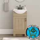Project Source Euro 18-in Sandstone Single Sink Bathroom Vanity with White Cultured Marble Top (Fully Assembled)