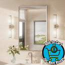 Keonjinn Bathroom Mirrors 24-in W x 36-in H Rectangle Brushed Nickel Framed Wall Mirror
