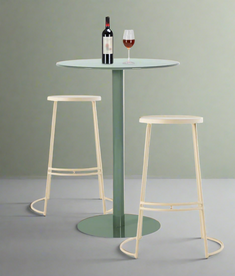 MARIYCH Round Bar Table w/ JONATHAN Y Stool Set