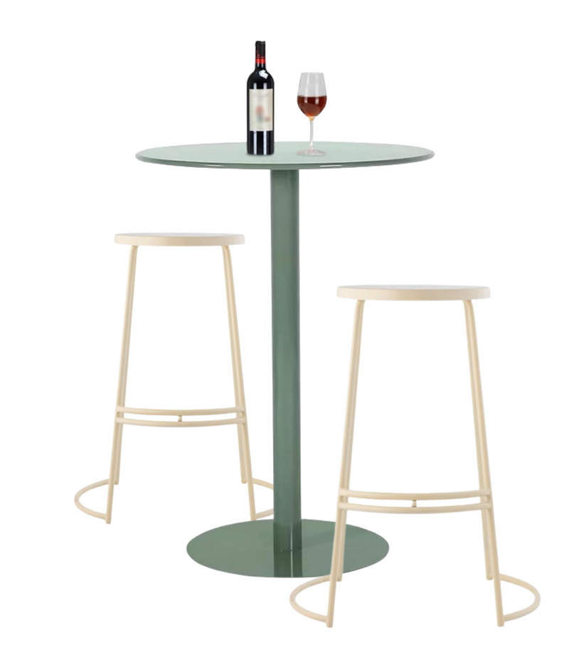 MARIYCH Round Bar Table w/ JONATHAN Y Stool Set