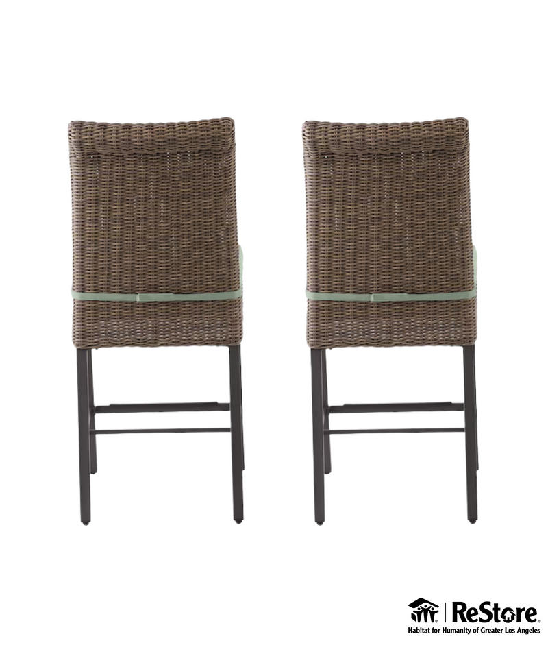 allen + roth Isla Park Wicker Brown Steel Frame Chairs (ONLY) Set of 2