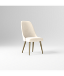 Mid-Century High-White Leather Dining Chair - Metal Legs Set of 2