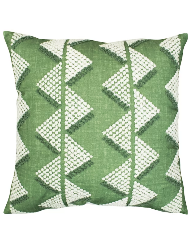 allen + roth Zig Zag Graphic Print Green Square Throw Pillow Set of 4