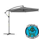 Sonkuki 10 ft. Offset Patio Umbrella, Steel Frame Outdoor Cantilever Umbrella in Gray