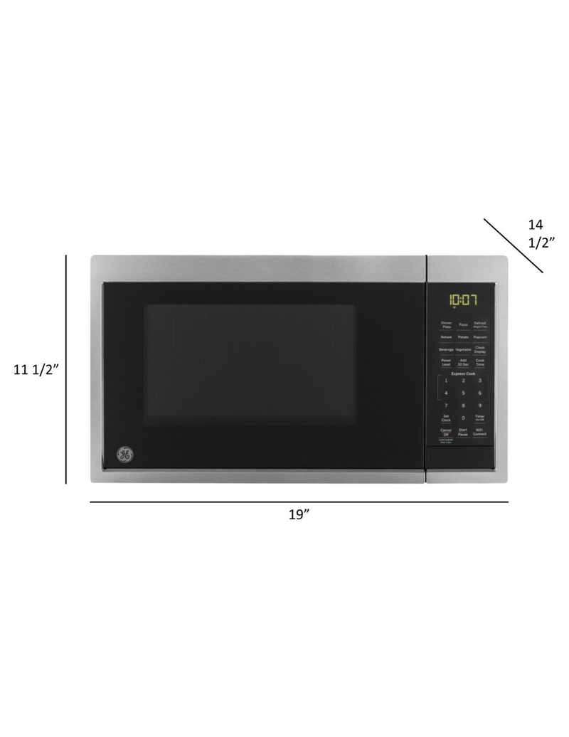 GE - 0.9 Cu. Ft. Capacity Smart Countertop Microwave Oven with Scan-to-Cook Technology - Stainless Steel
