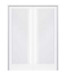 JUJUBON 56 in. x 80 in. White 2-Lite Frosted Glass Double Prehung Interior French Door with T-Astragal