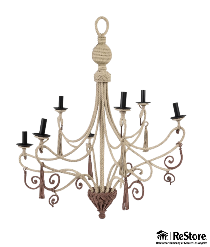 Artisan Rope Wrapped Grand Chandelier 46”