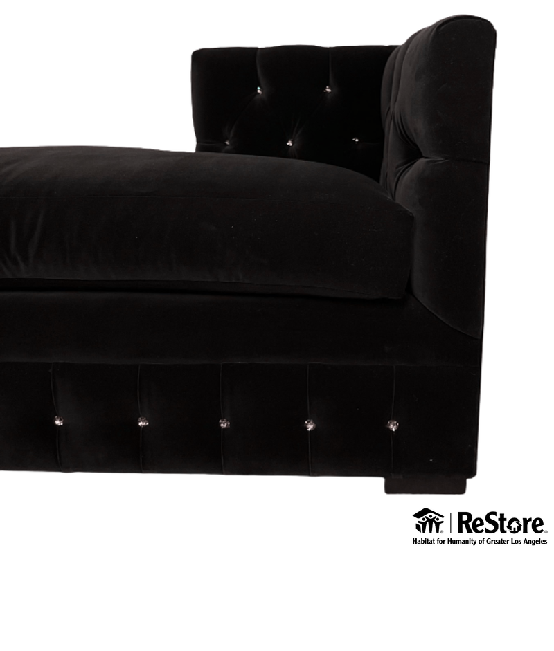 Bespoke Custom Luxury Black Tufted Chaise Bench