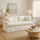 White Custom Tufted Sofa 90”