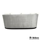 Bespoke Barrel Back Grey Velvet Sofa 96"