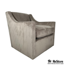 Custom Suede Gray Swivel Arm Chair