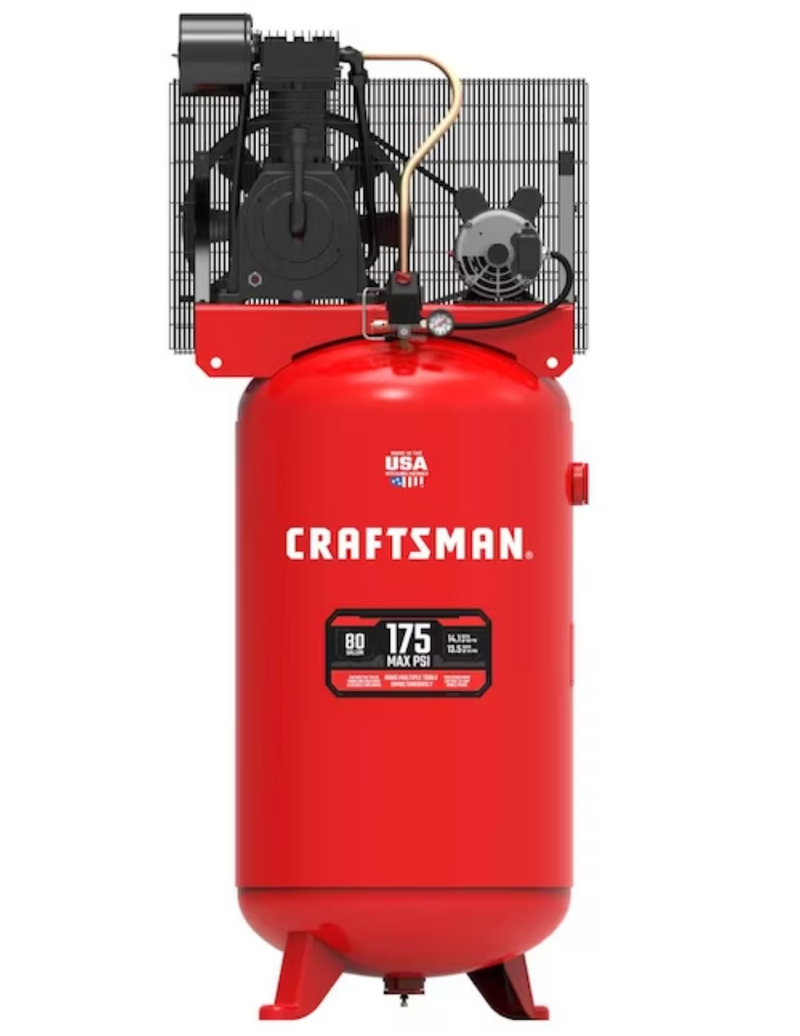 CRAFTSMAN 80-Gallons Two Stage 175 PSI Vertical Air Compressor with Accessories