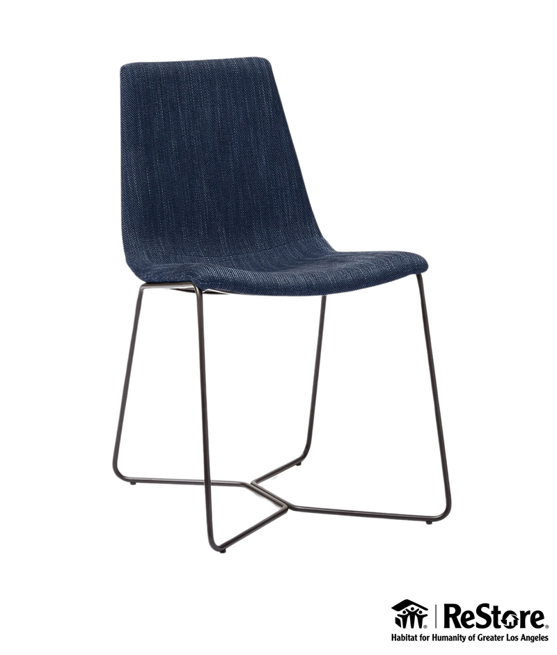 WE Slope Dining Chair - Midnight, Basket Slub