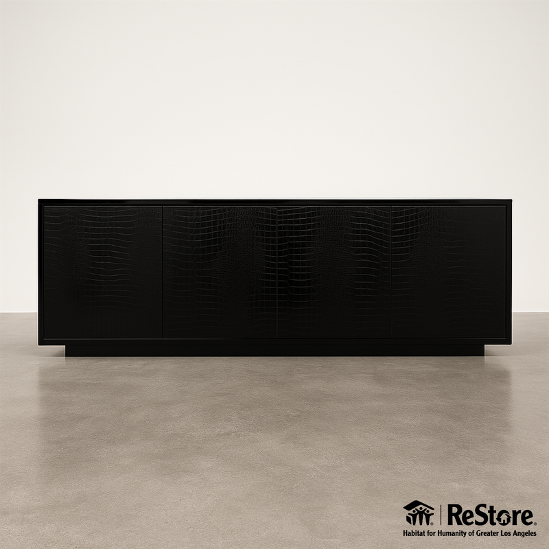 Fendi Casa Black Crocodile Embossed Credenza