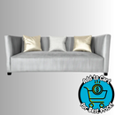 Bespoke Barrel Back Grey Velvet Sofa 96"