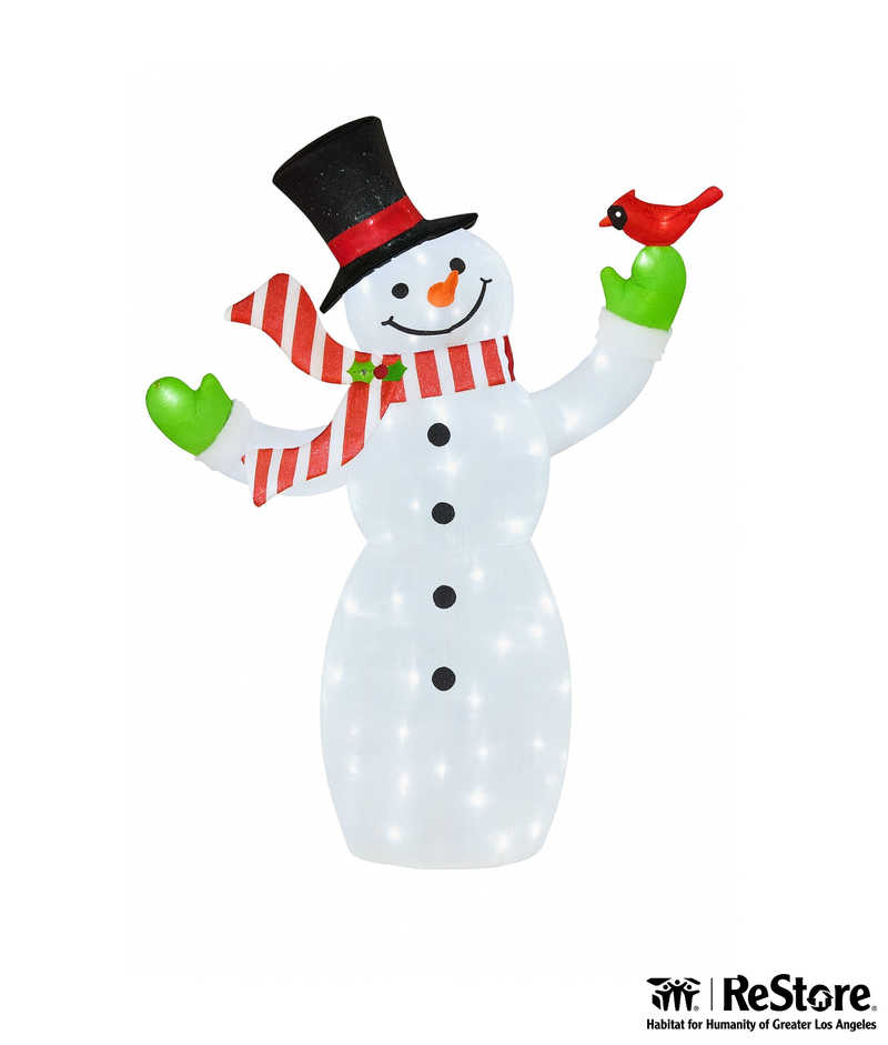 Holiday Time Light Up Snowman with Bird