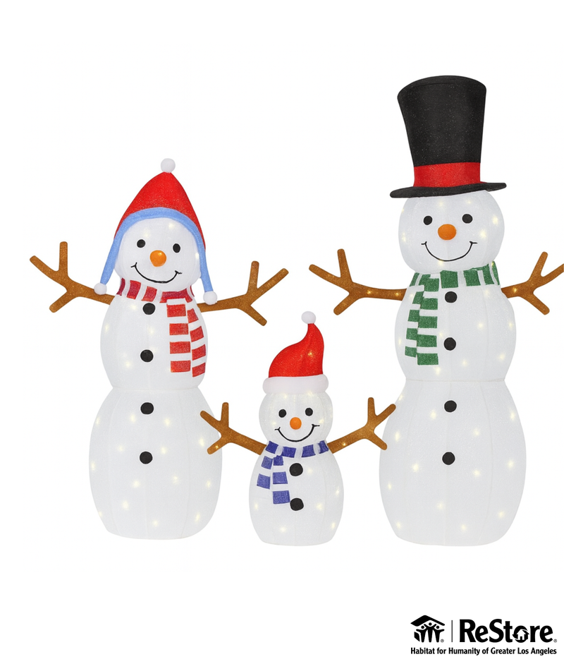 Holiday Time Light Up Snowman Family