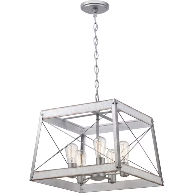 Progress Lighting Bradberry 5-Light Square Pendant Light - Antique White