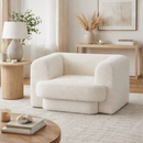 Diamond Sofa Form Accent Chair in Ivory Boucle Fabric