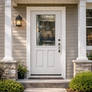 RELIABILT Fiberglass Modern White Blinds Between Glass Doro Slab 36"x 80"