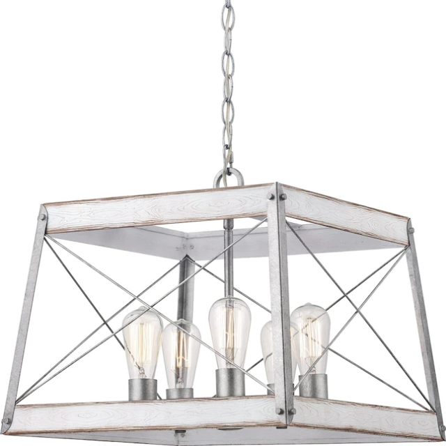 Progress Lighting Bradberry 5-Light Square Pendant Light - Antique White