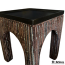 Varaluz Continental Side Table in Dark Brown Oak/Geo Finish