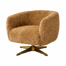Plush Sherpa Swivel Barrel Accent Chair