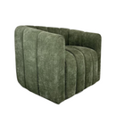 Green Channel-Tufted Swivel Accent Chair