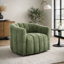 Green Channel-Tufted Swivel Accent Chair