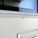 36" x 80" White Fiberglass Exterior Pre Hung Door – Half-Lite Arched Glass