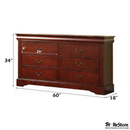 Acme Louis Philippe III 6 Drawers Dresser in Cherry